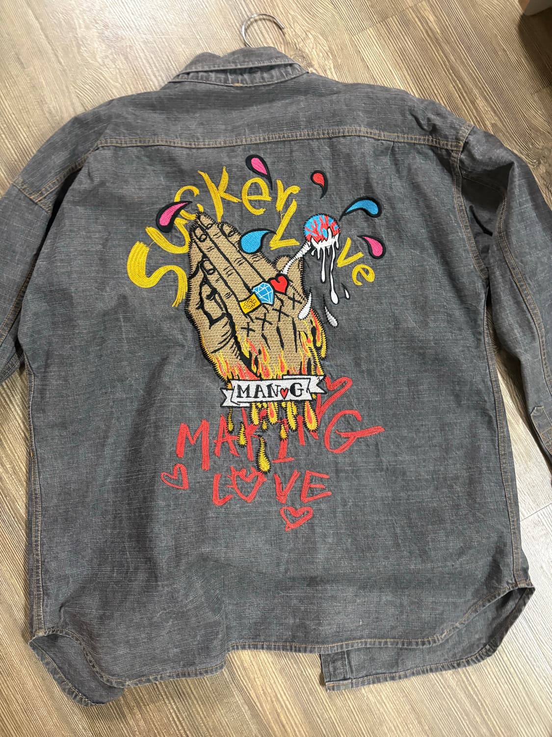 만지 흑청데님 셔츠 상품이미지2