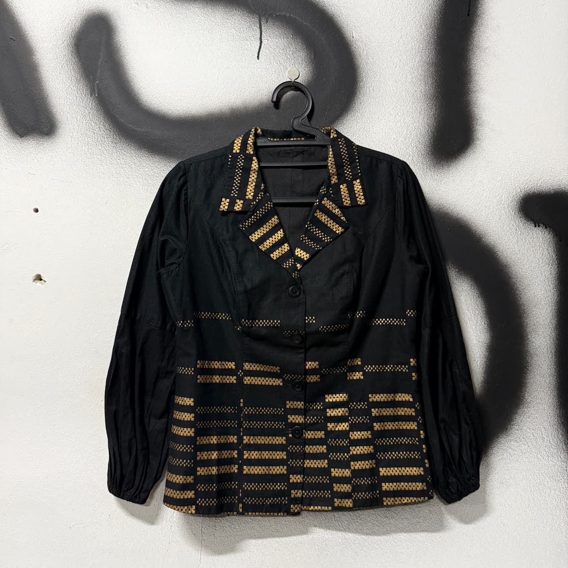 VTG 빈티지 금장 디테일 퍼프 슬리브 코튼 싱글 자켓 상품이미지1