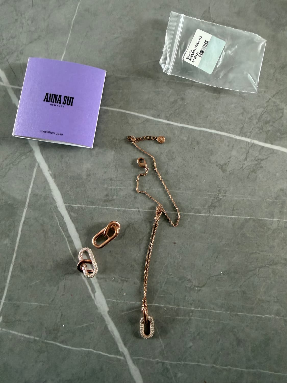 안나수이 귀걸이 목걸이 세트 로즈골드 상품이미지1