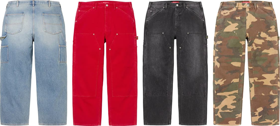 32] 슈프림 더블 니 페인터 팬츠 워시드 블루 - 23SS 상품이미지4