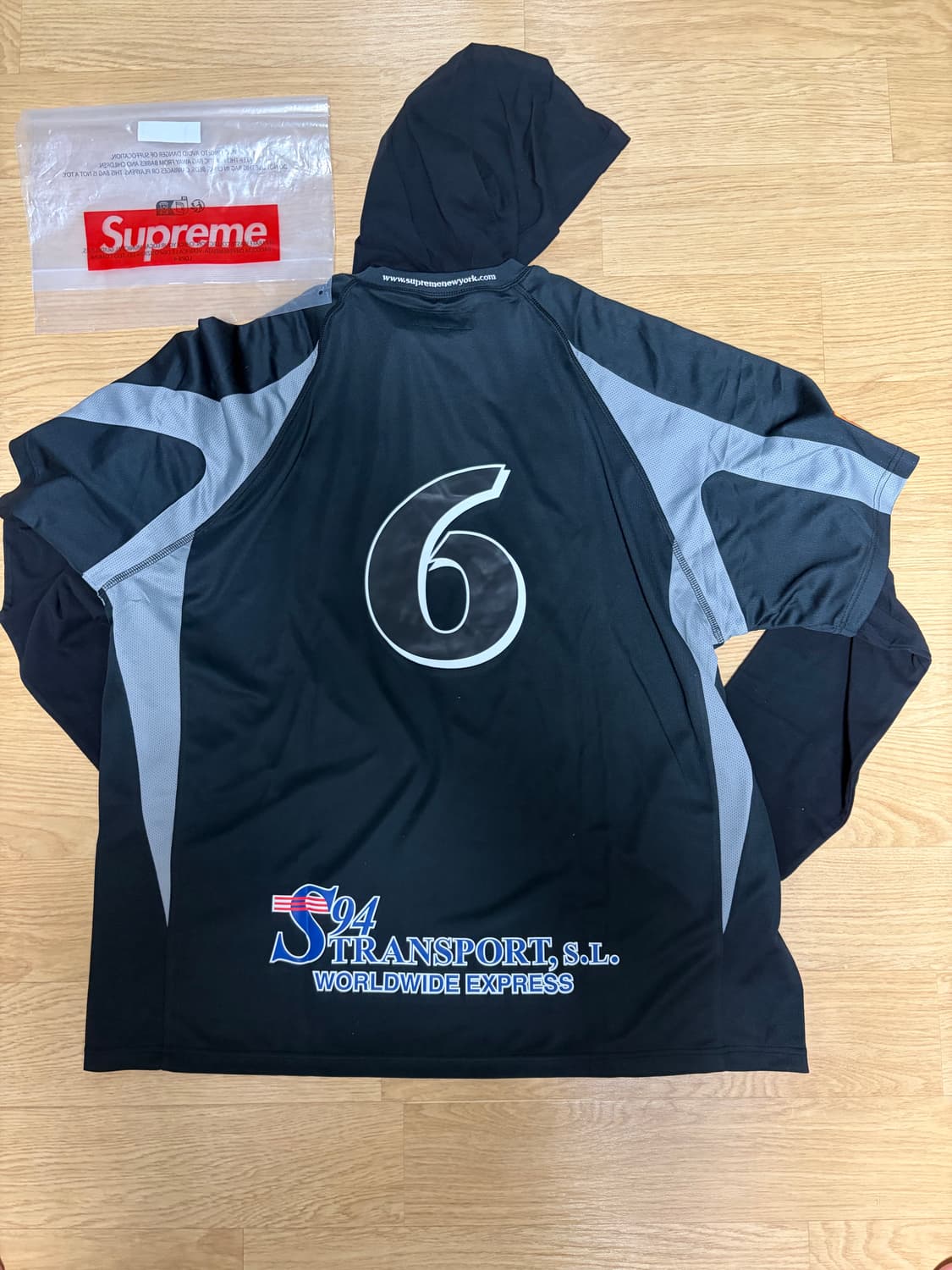 슈프림 후드 사커 저지 블랙 xl 새상품 상품이미지2
