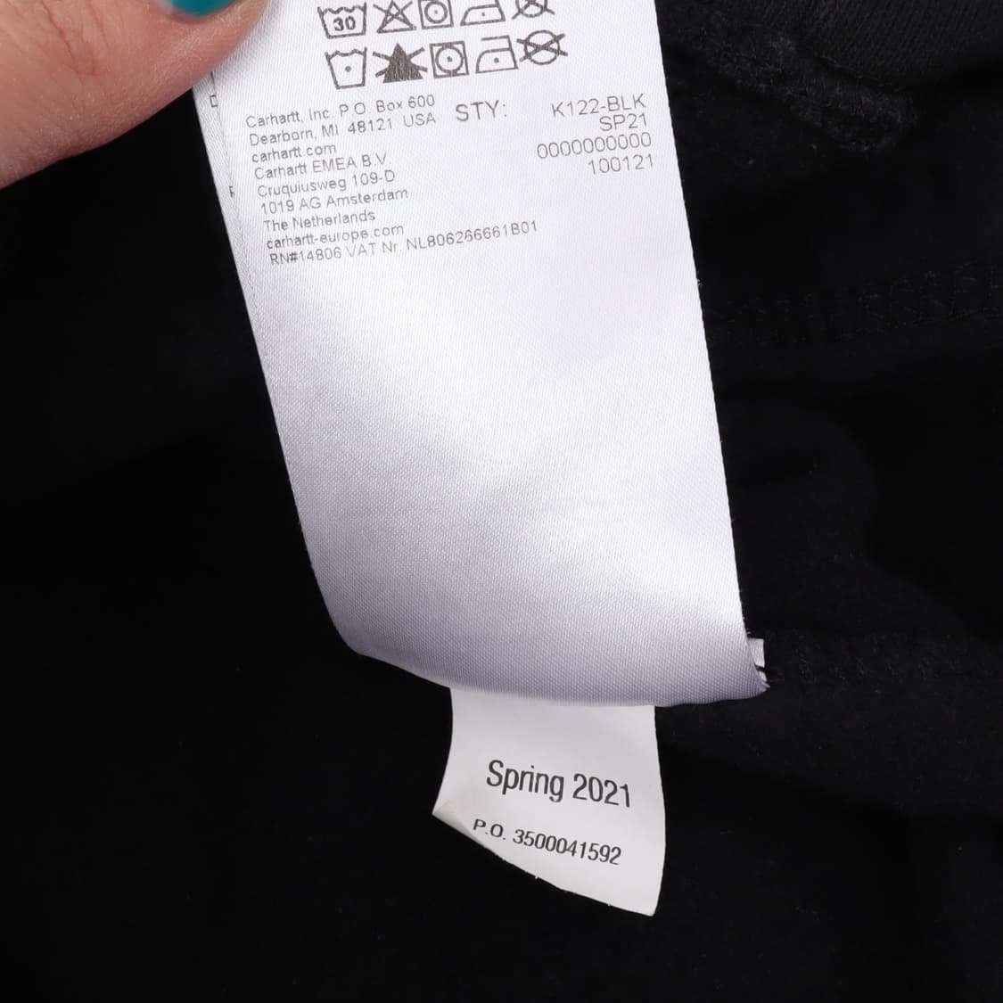 칼하트 k122 블랙 루즈핏 후드집업 상품이미지9