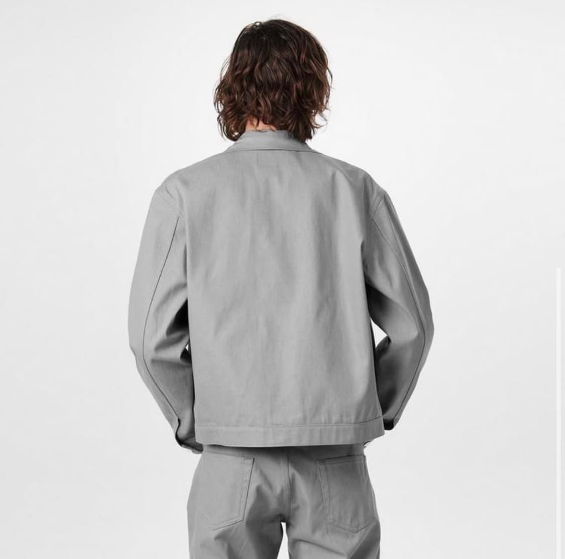 (S+/ M) / 프라다 삼각로고 신형 그레이 블루종 자켓 상품이미지9