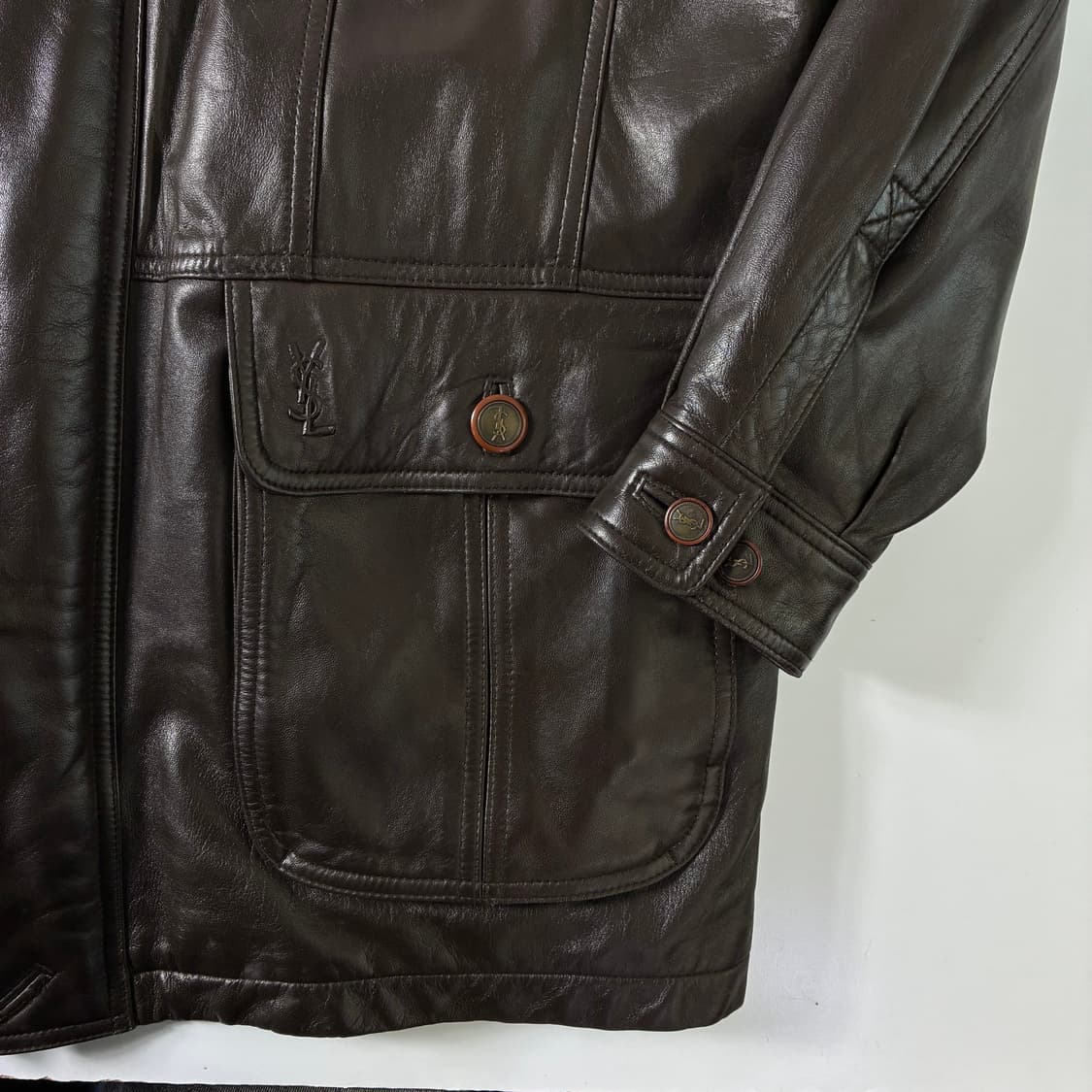 YSL 입생로랑 Ysl 다크브라운 비건레더 자켓 상품이미지4