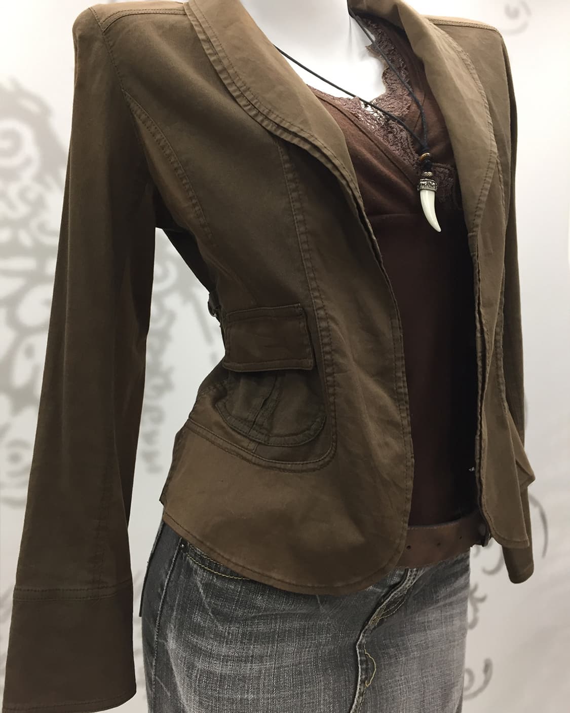 Brown slim-fit jacket 상품이미지4