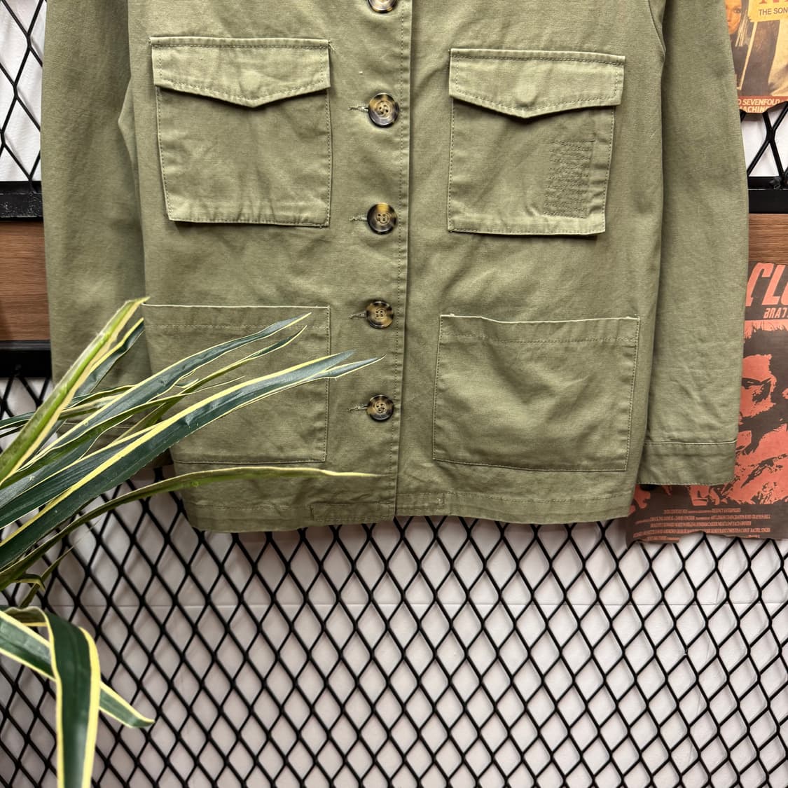 JPN VINTAGE 밀리터리 셔츠 자켓 후면 자수 포인트 카키 상품이미지4