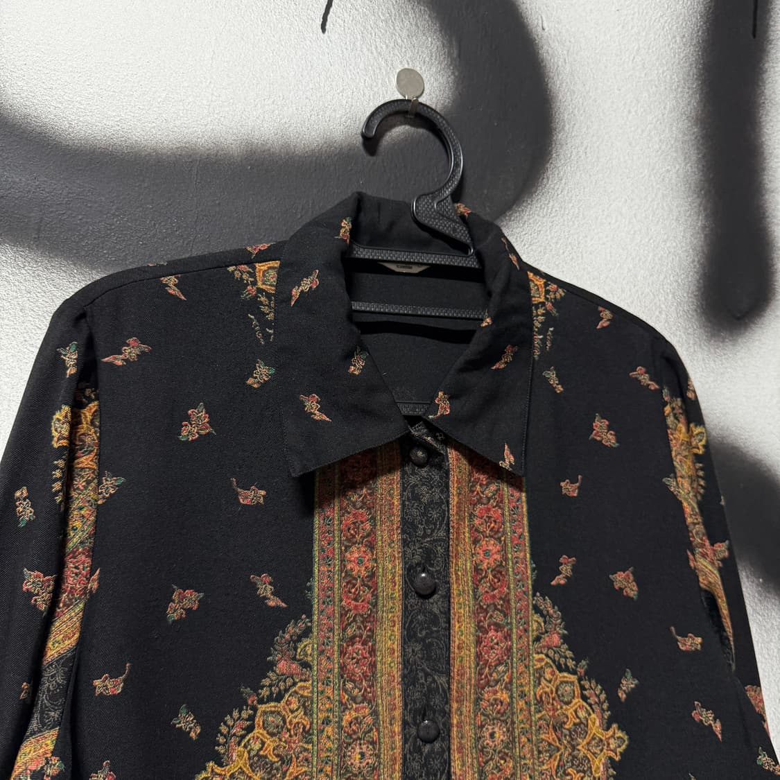 VTG 빈티지 에스닉 풀 패턴 폴리 긴팔 셔츠 상품이미지3