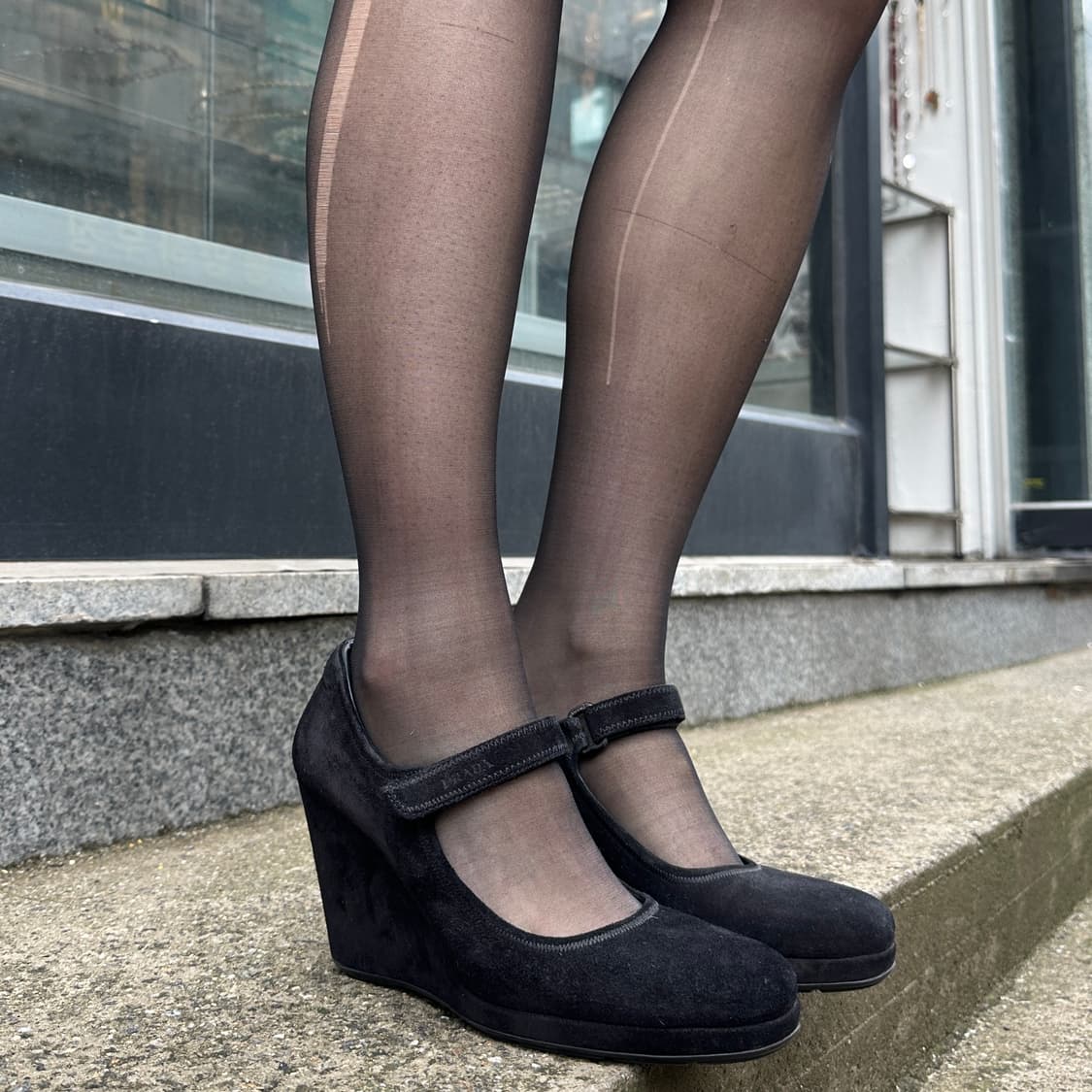 00s 빈티지 프라다 스포트 스웨이드 웨지 힐 상품이미지1