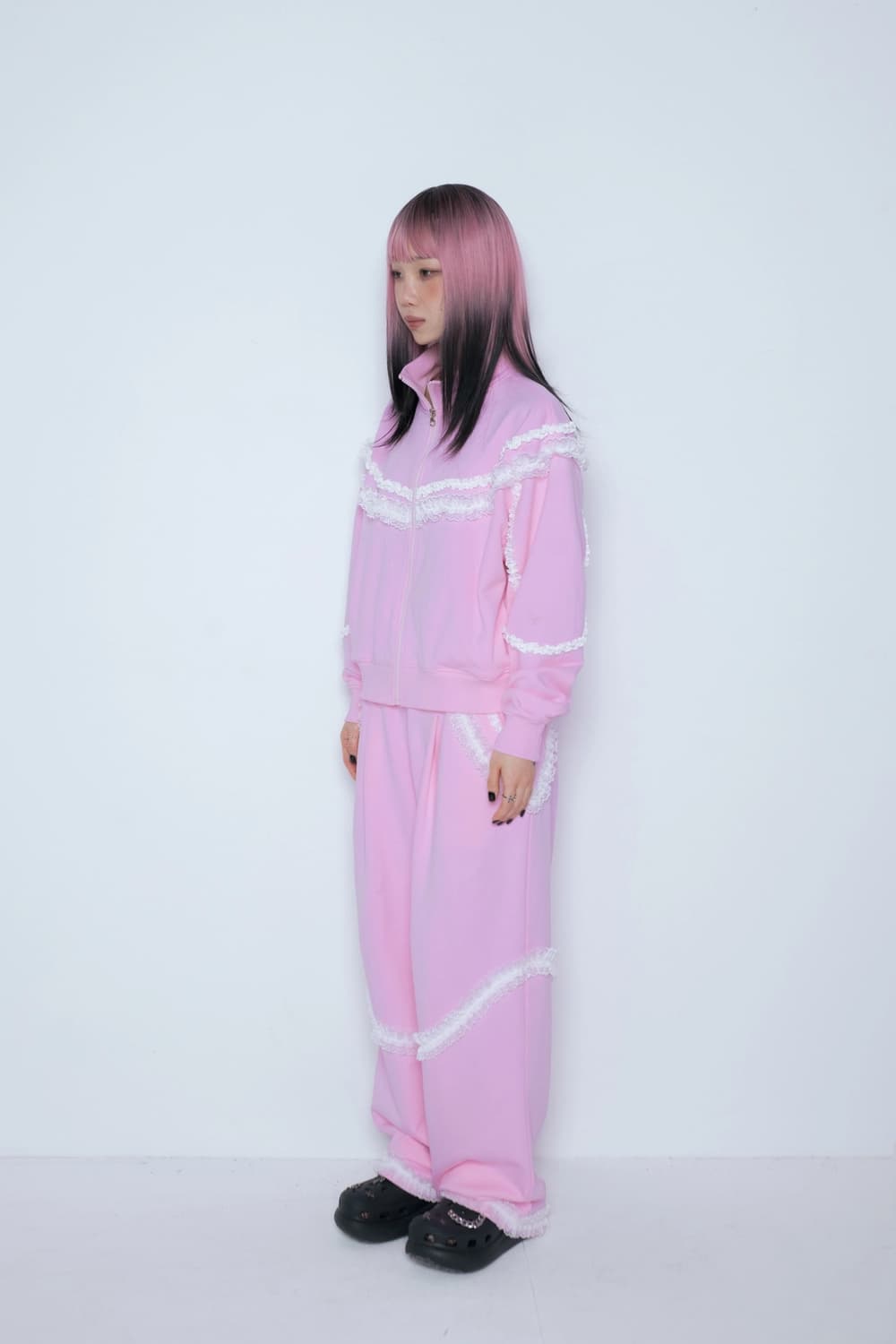 아이당클럽 레이스 트랙탑 핑크 상품이미지2