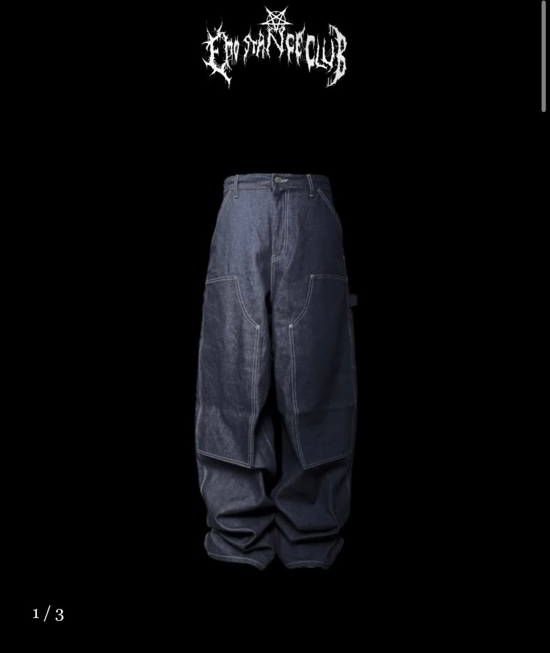 Japanese carpenter wide baggy jeans - De 상품이미지3