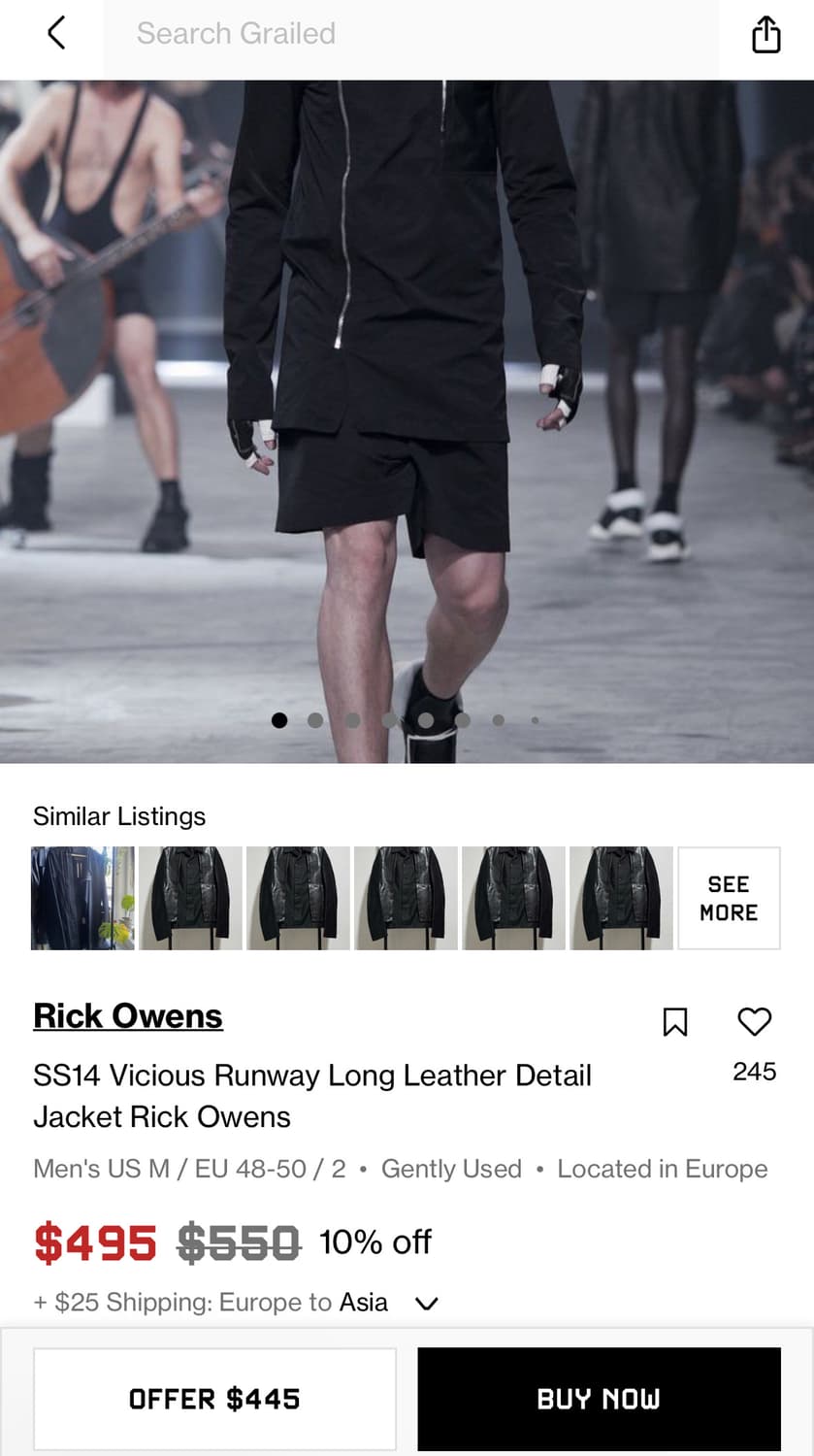 Rick Owens 14ss vicious jacket 상품이미지4