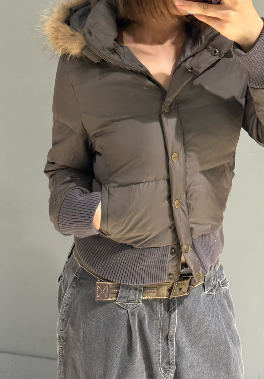 hood fur detail 2-way zipper padding 상품이미지4