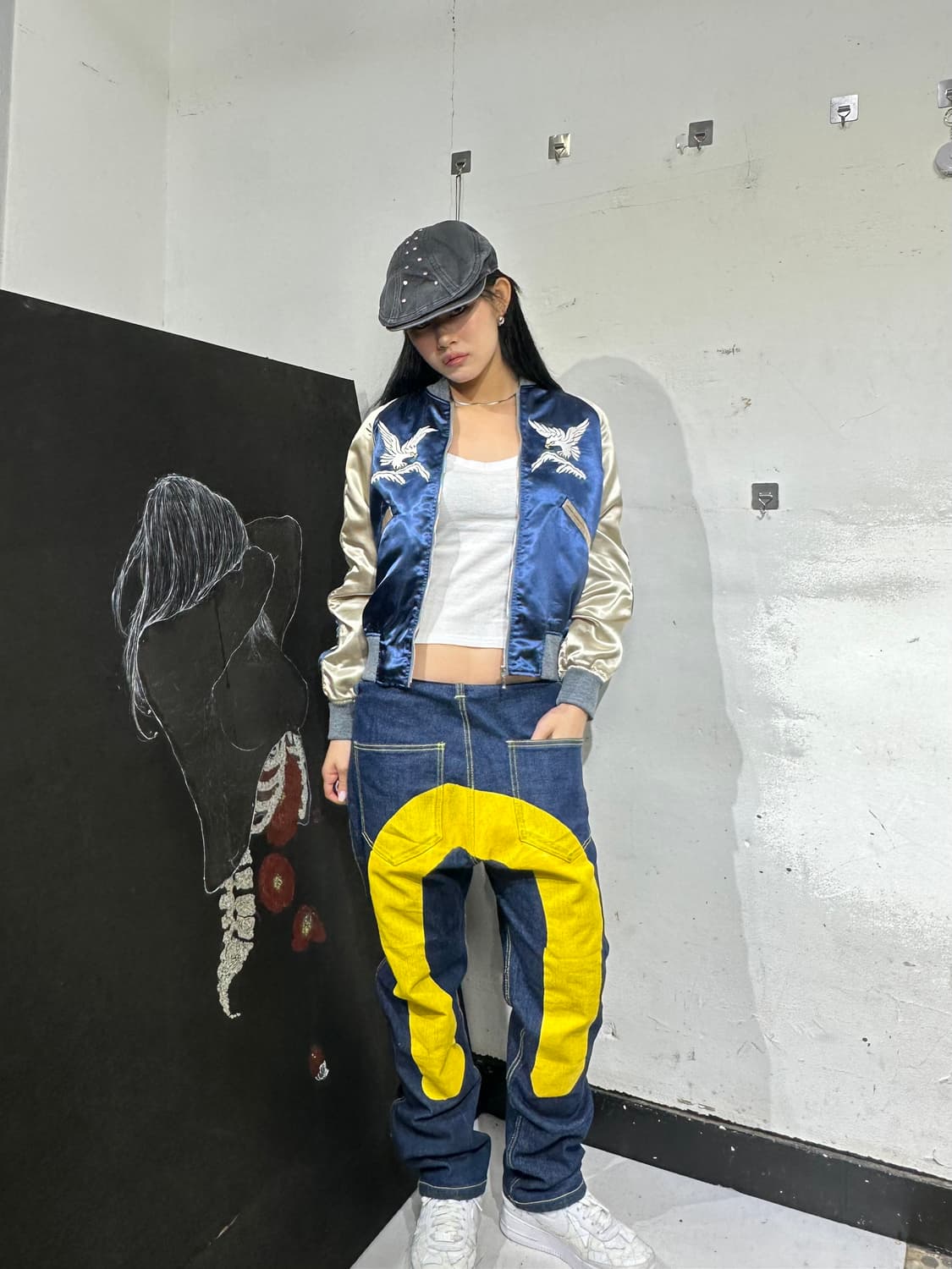 Jpn 일본빈티지 오리엔탈 그렌 독수리 사람 스카잔 자켓 상품이미지2