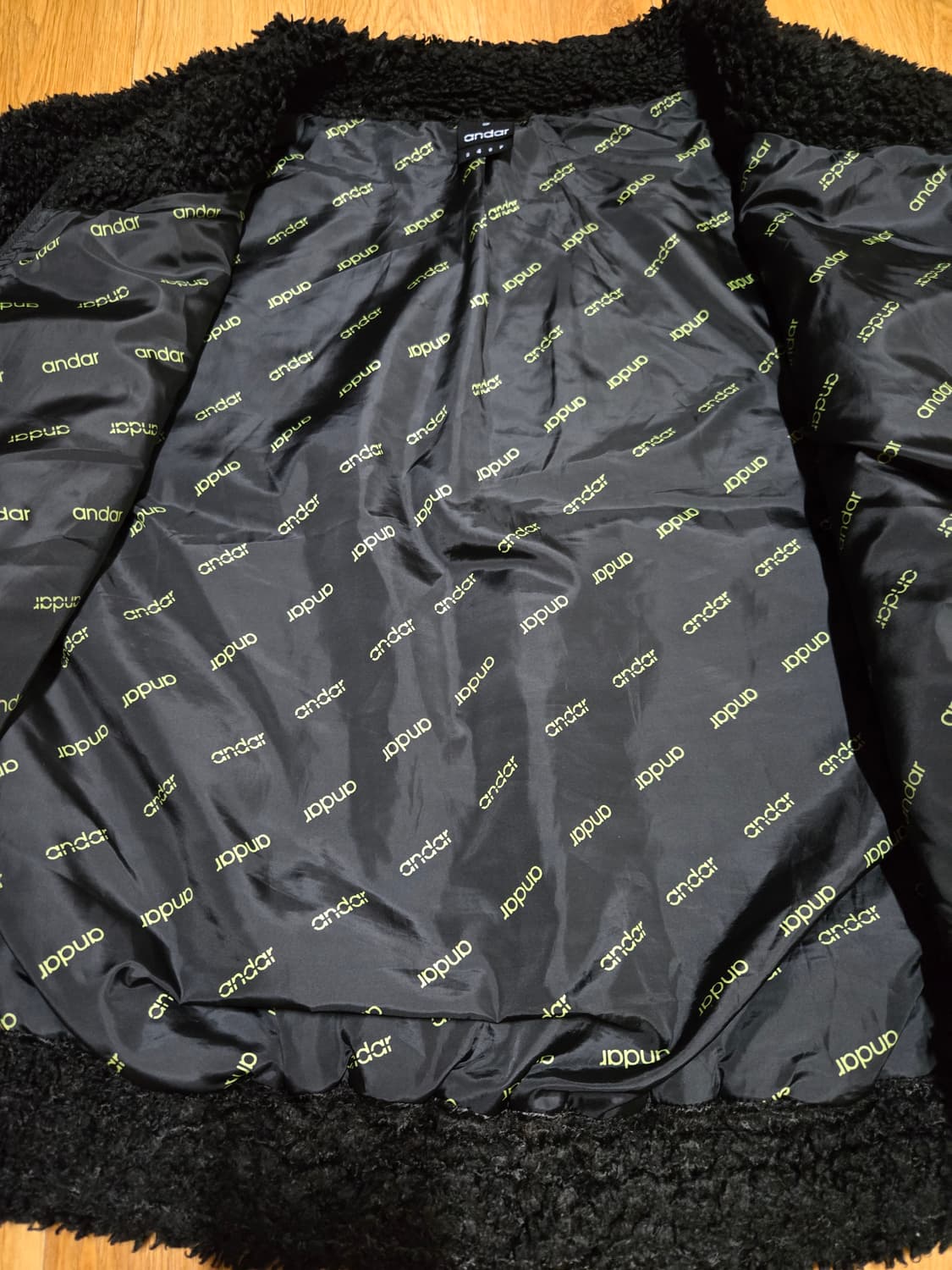 안다르 부클 뽀글이 블랙 자켓 상품이미지6