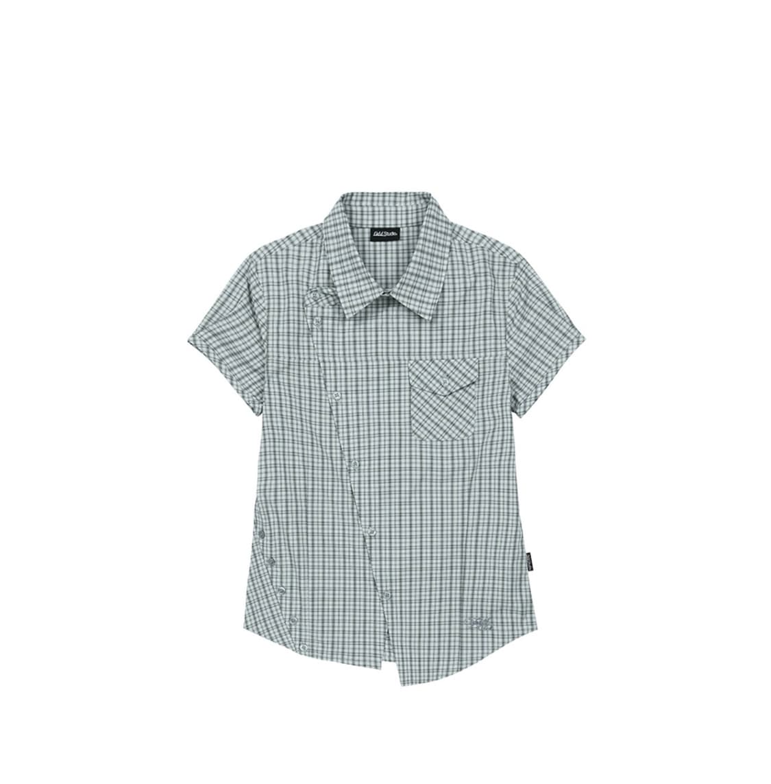 Odd studio 사이드 버튼 슬림핏 하프 셔츠 민트 상품이미지1