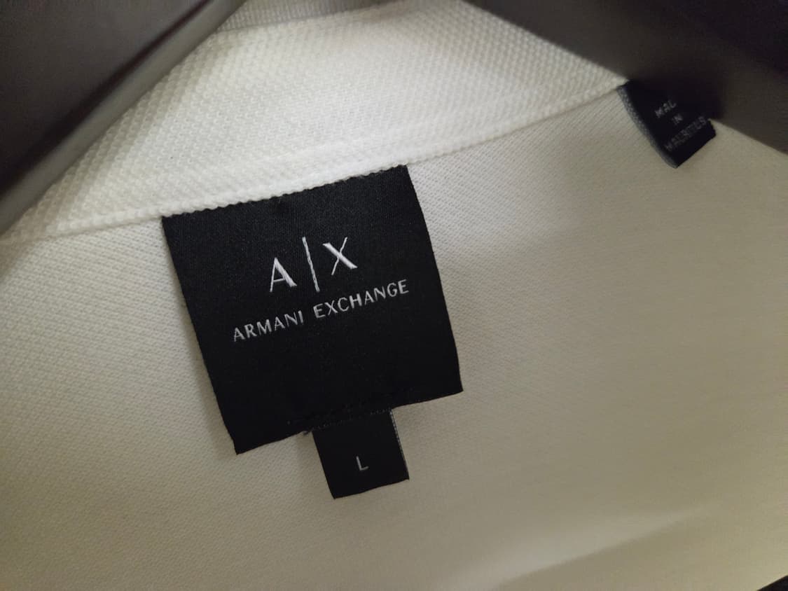 AX 알마니 익스체인지 화이트 반팔 카라티 L 상품이미지3