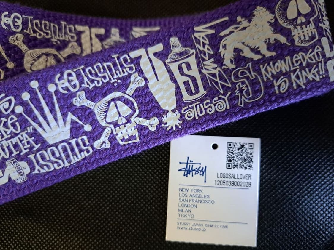 08년도 텐진 챕터구매 스투시 올오버 로고 웹 벨트 퍼플 상품이미지7