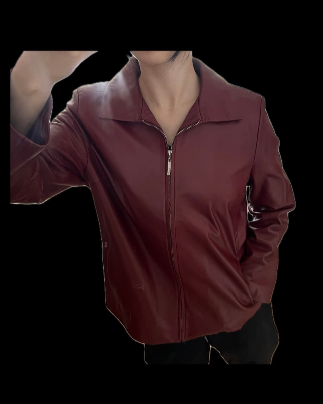 real leather jaket burgundy 상품이미지3