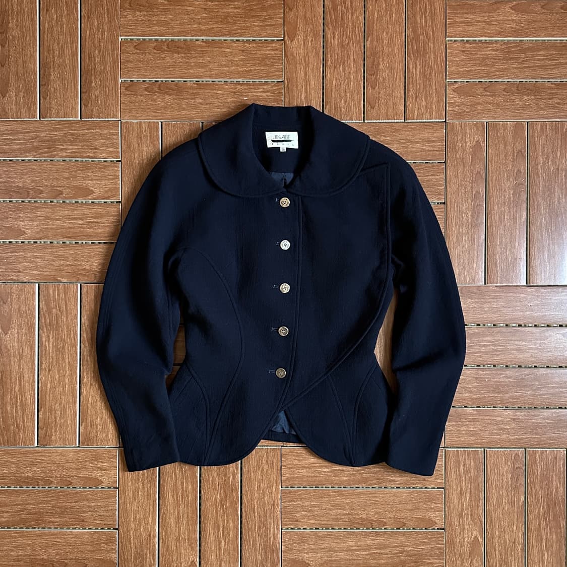 80-90‘s Jin abe paris drape wool jacket 상품이미지2