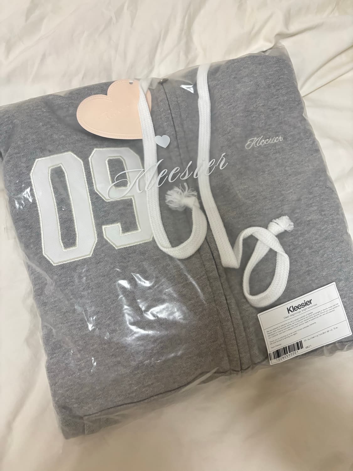 (새상품)클리시어 09 넘버링 후드집업 그레이 상품이미지2