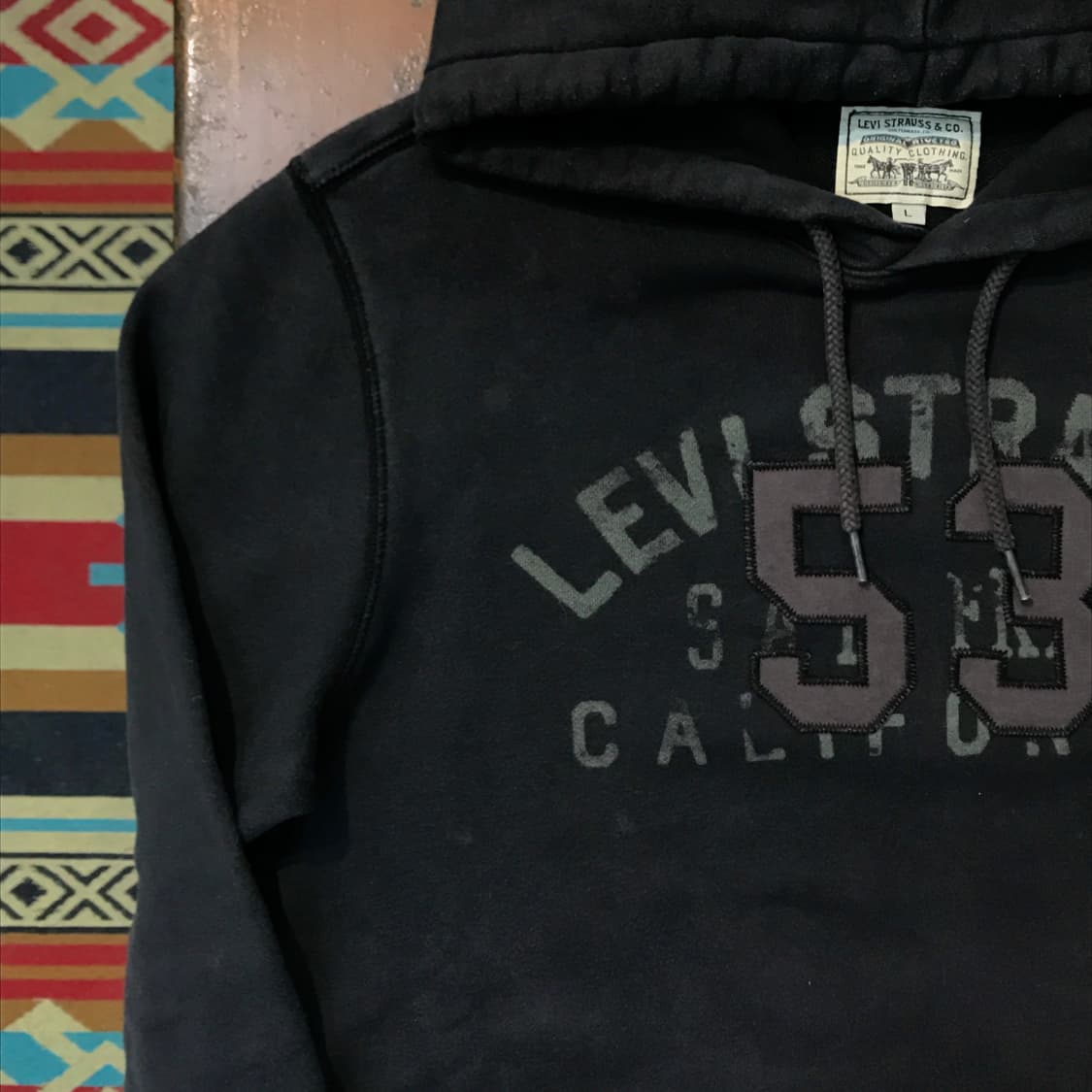 리바이스 에이징 네이비 프린팅 쭈리 후디 남성 105 사이즈 상품이미지5