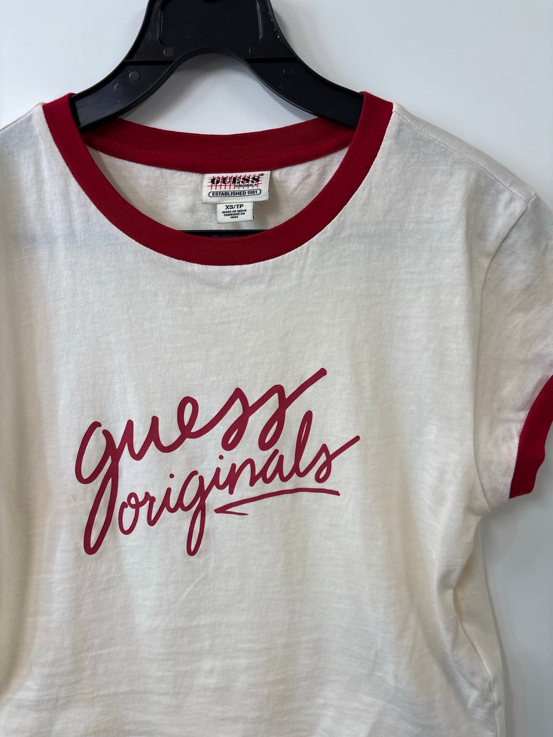 게스 크롭 링거 반팔 티셔츠 상품이미지3