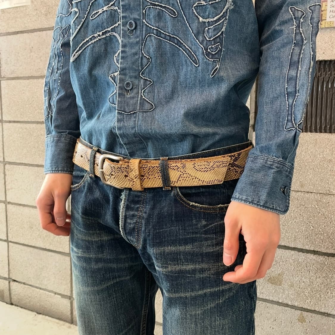 준야와타나베 파이톤 벨트 상품이미지1