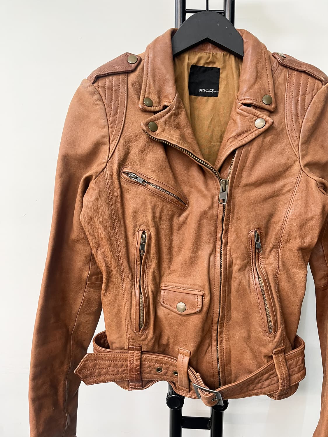 마우지 고트 레더 바이커 자켓 상품이미지3