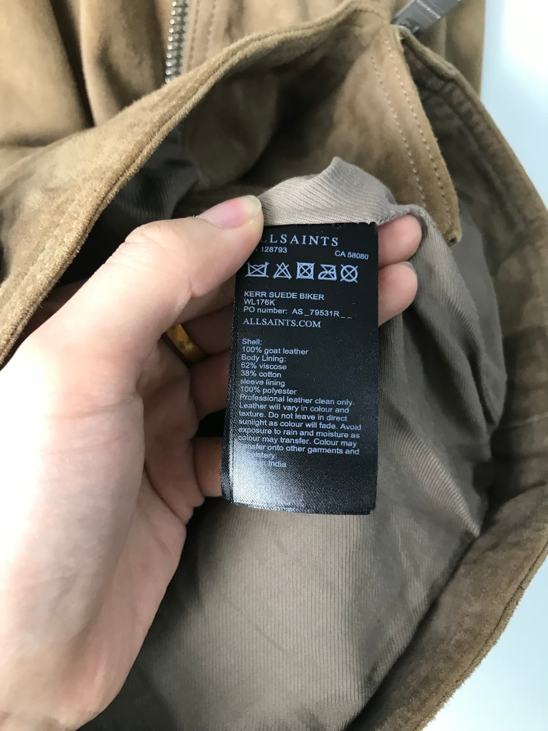 올 세인츠 카멜 스웨이드 트러커 자켓 상품이미지5