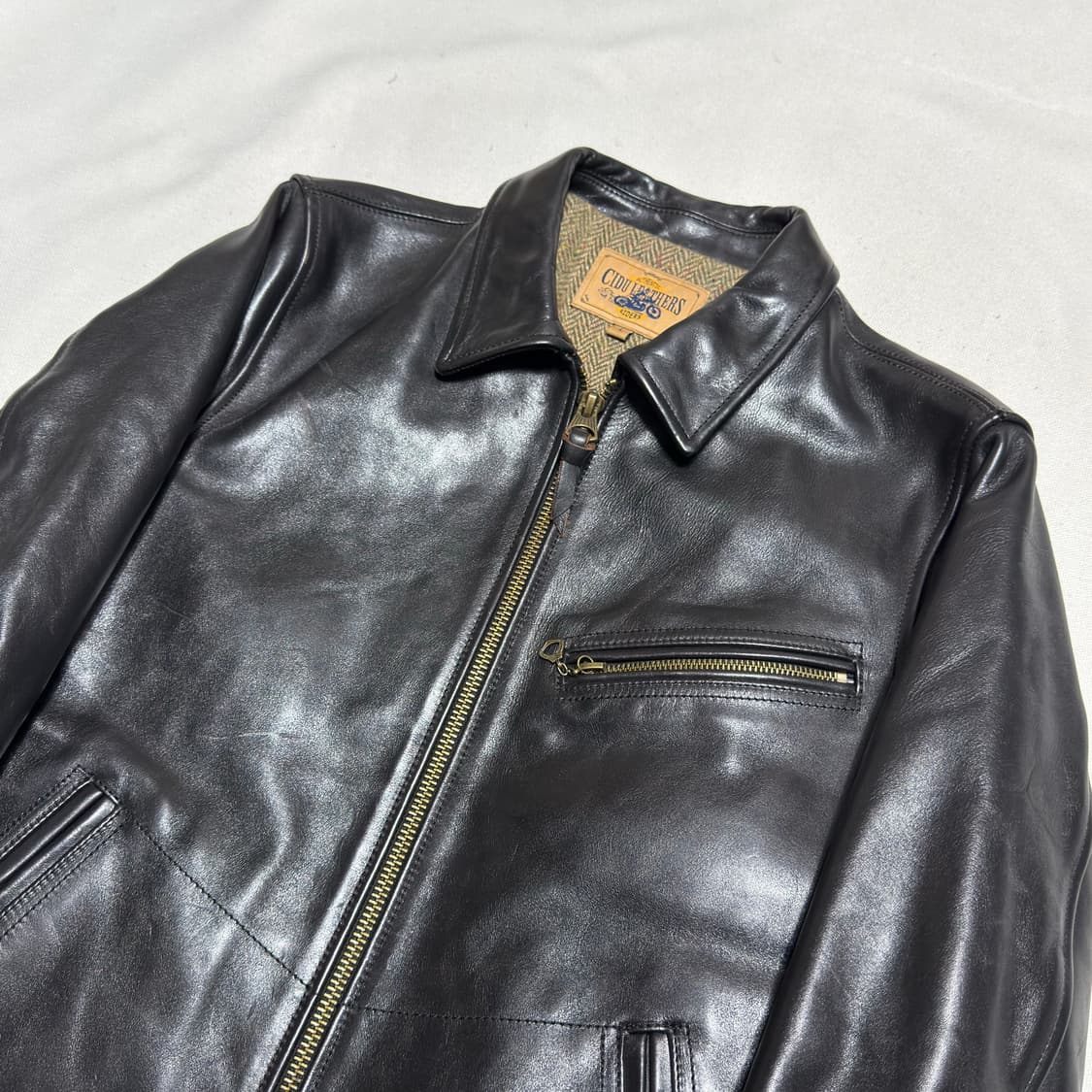 L CIDU LEATHERS 말가죽 바이커 자켓 상품이미지1
