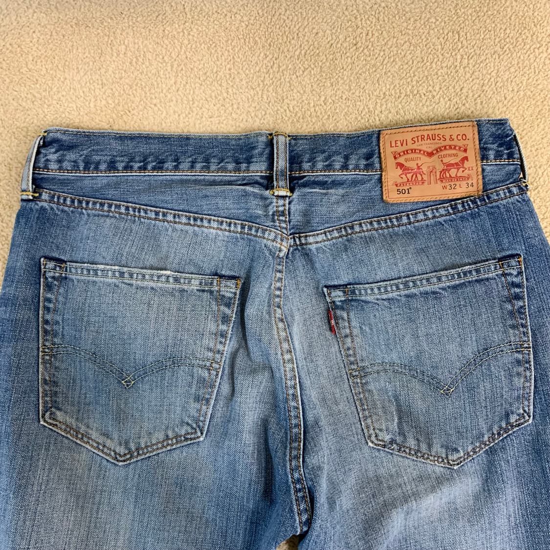 빈티지 리바이스 501 워싱 데님팬츠(31사이즈) 남자청바지 중청 상품이미지4
