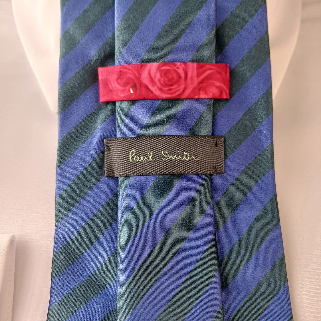 폴 스미스 실크 블루 스트라이프 넥타이 9.6cm A+등급 A19236
 상품이미지7