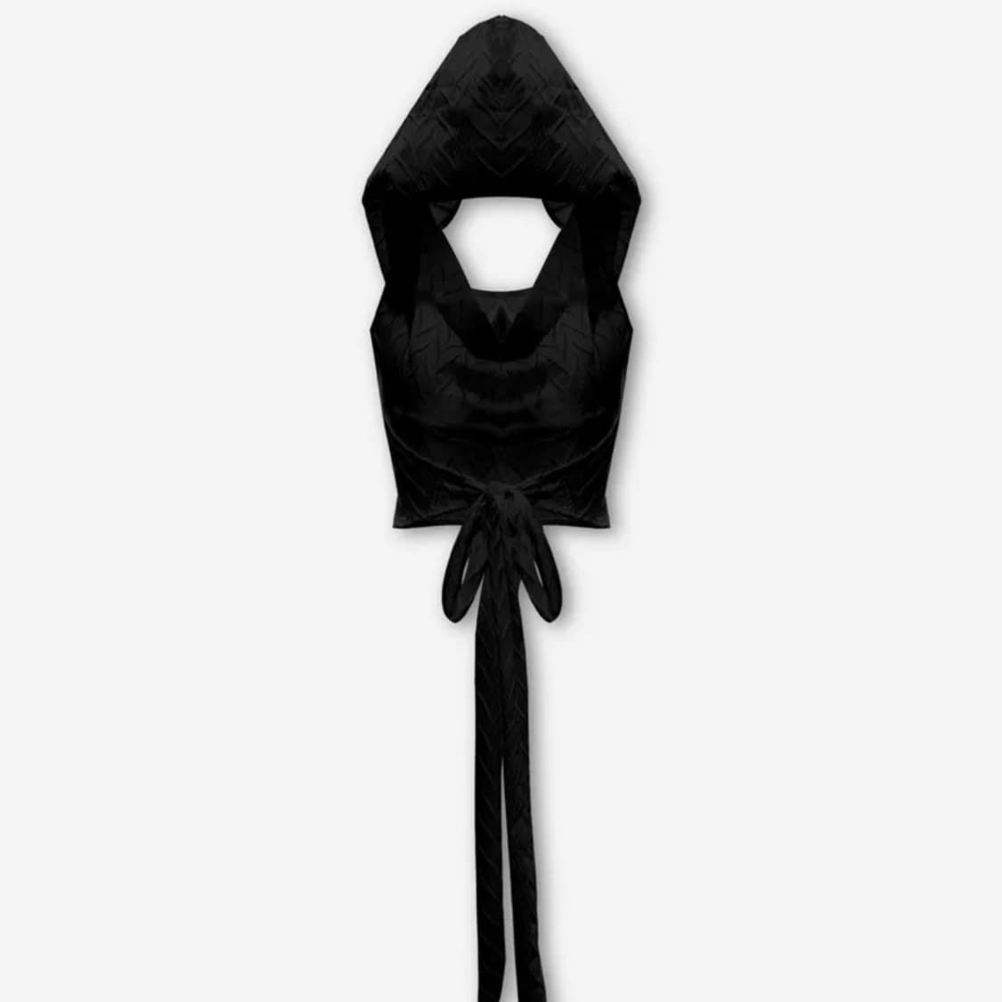 0104 BACKLESS HALTER HOODIE, BLACK 상품이미지2