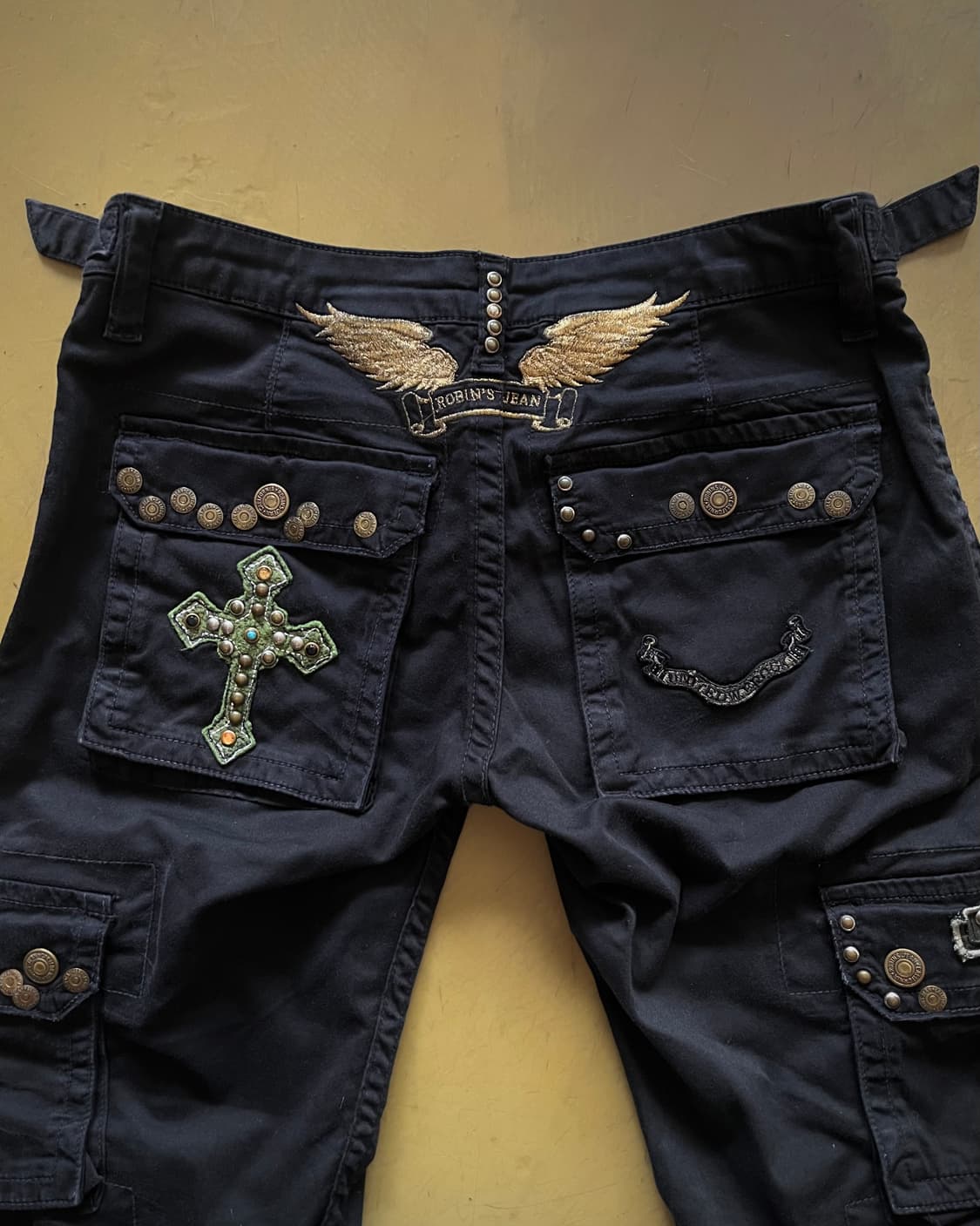 90-00s Robin's Jean Studed Black Cargo 상품이미지10