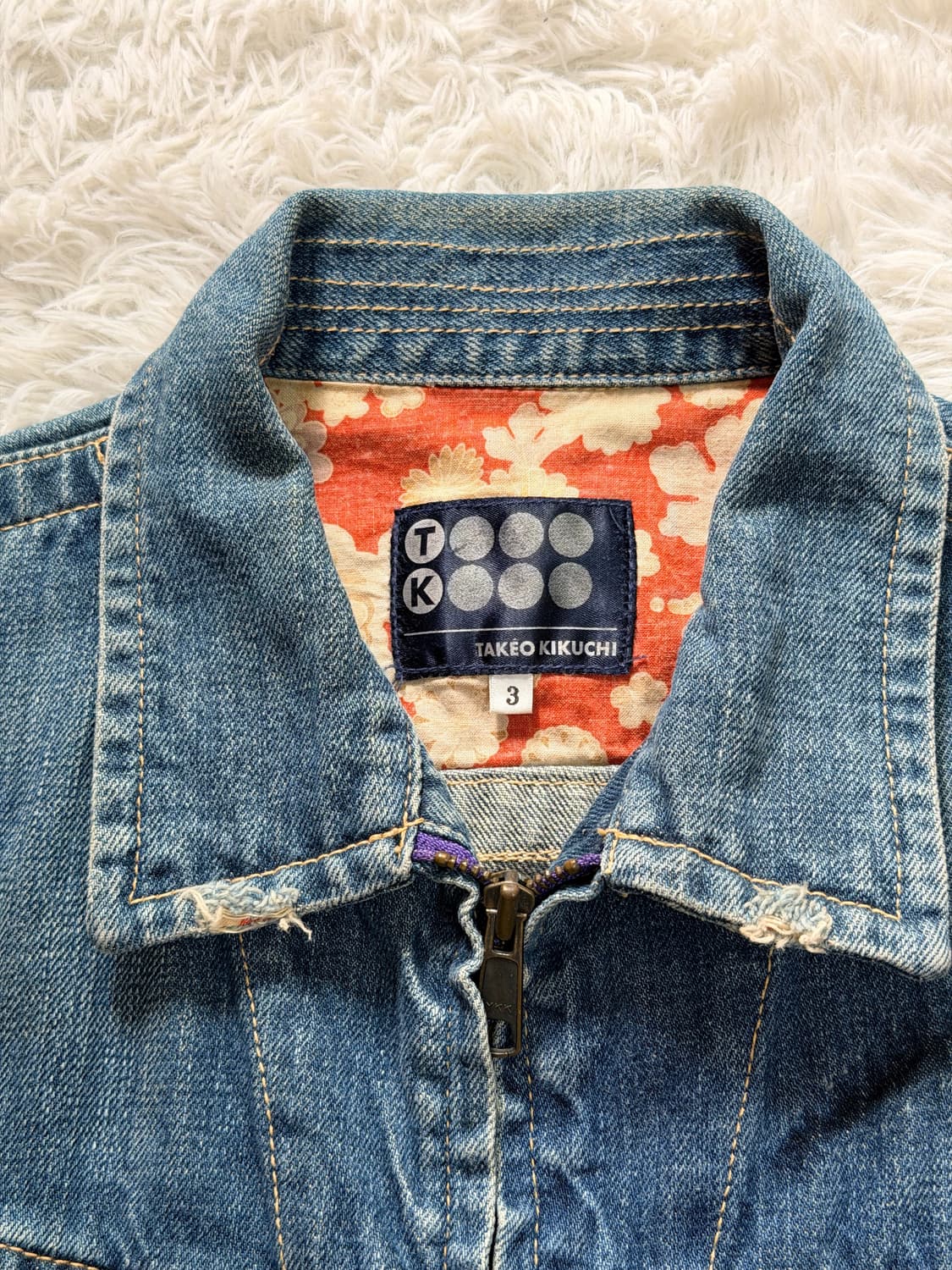 TK Takeo Kikuchi] 빈티지 워싱 데님 자켓 (플라워 패턴 안 상품이미지2