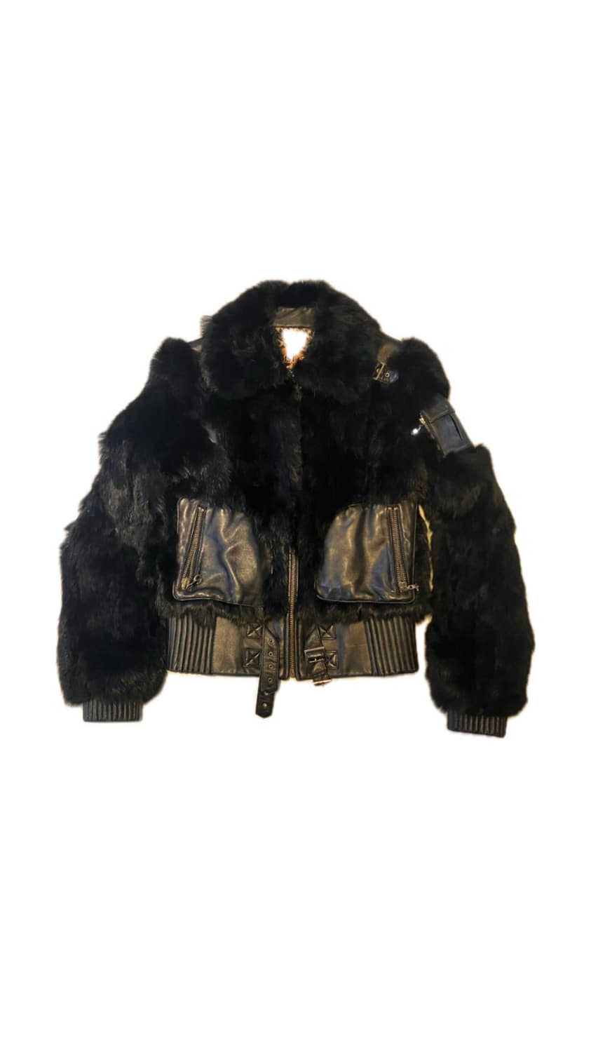 Egoist 블랙 퍼자켓 상품이미지1