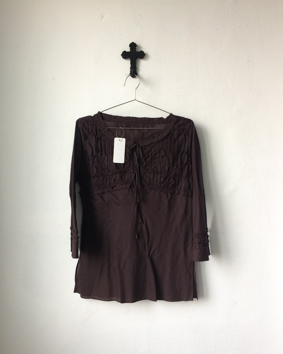 Pleat pattern point blouse 상품이미지2
