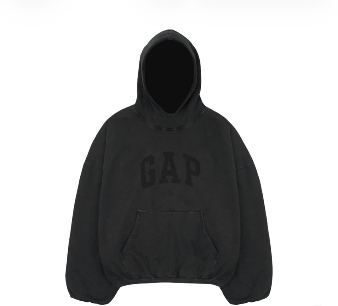 이지 갭 엔지니어드 바이 발렌시아가 도브 후드 워시드 블랙 상품이미지2