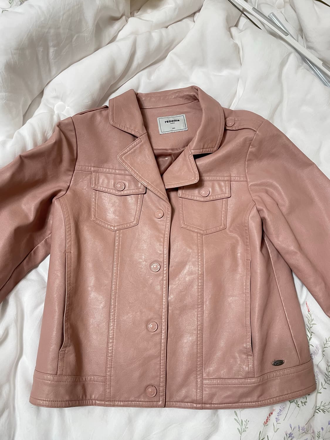 빈티지 핑크 레더 자켓 상품이미지1