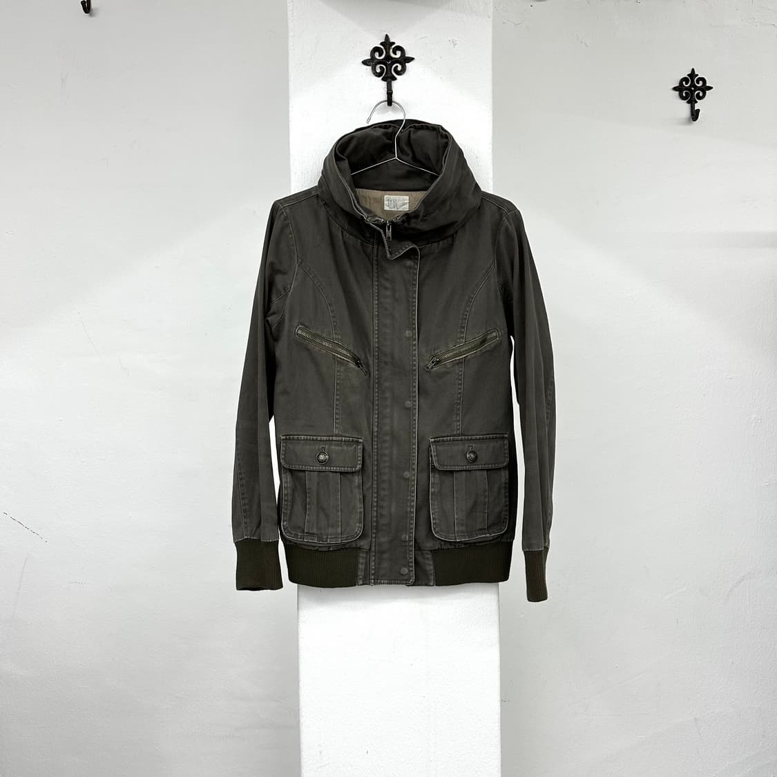 Khaki grunge Bono hood jacket  상품이미지3