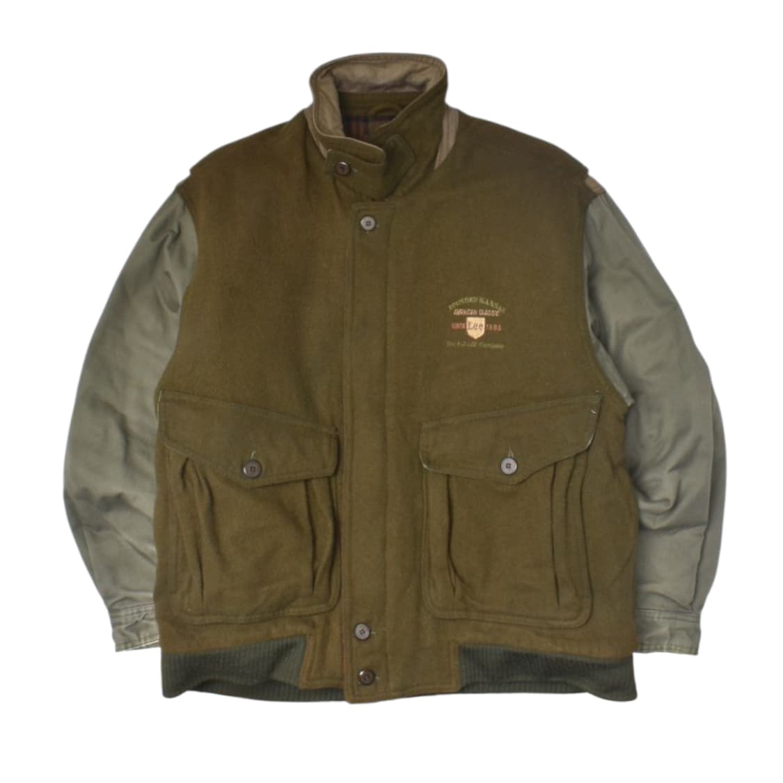 90S LEE 울 레더코튼 항공점퍼 봄퍼 자캣 반티지 L N0726 상품이미지2