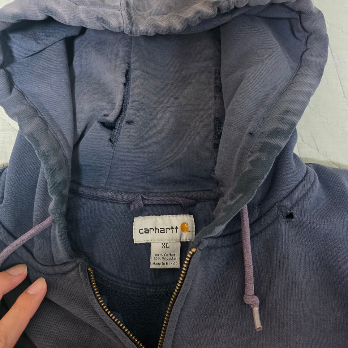 [XL] 빈티지 Y2K 칼하트 트래쉬드 후드집업 칸예 상품이미지6