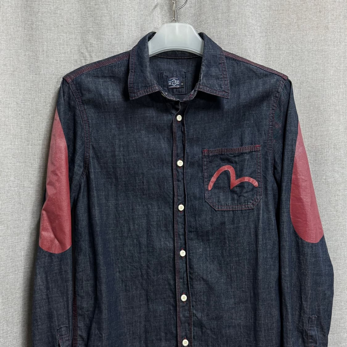 [95] 에비수 EVISU 로고 데님 청남방 셔츠 상품이미지3