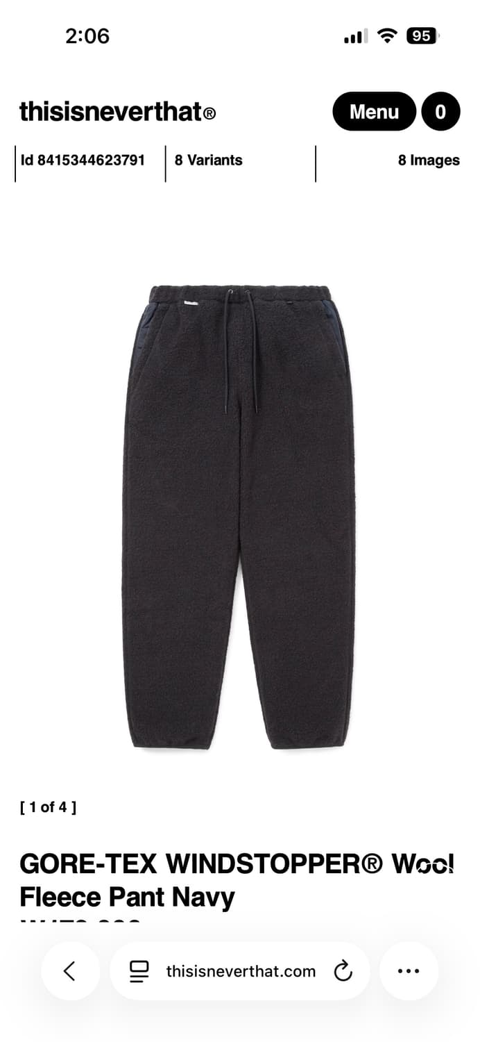 (L) 디스이즈네버댓 고어텍스 울 플리스 팬츠 상품이미지1