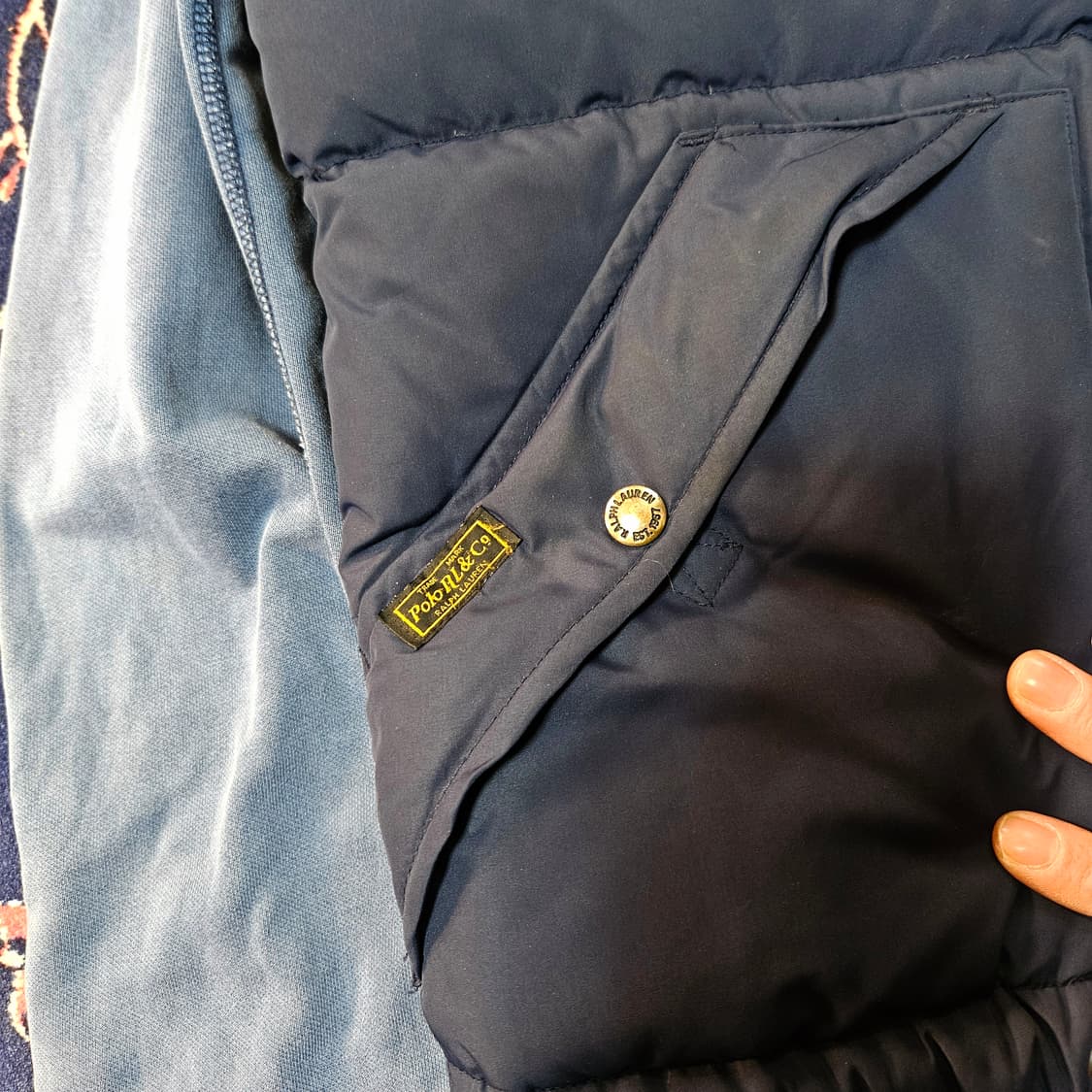 폴로랄프로렌 덕다운 후드 패딩 베스트 M size 상품이미지6