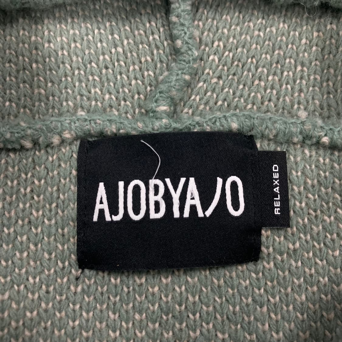 아조바이아조 민트 컬러 스펠아웃 빅로고 니트 후드티 상품이미지4