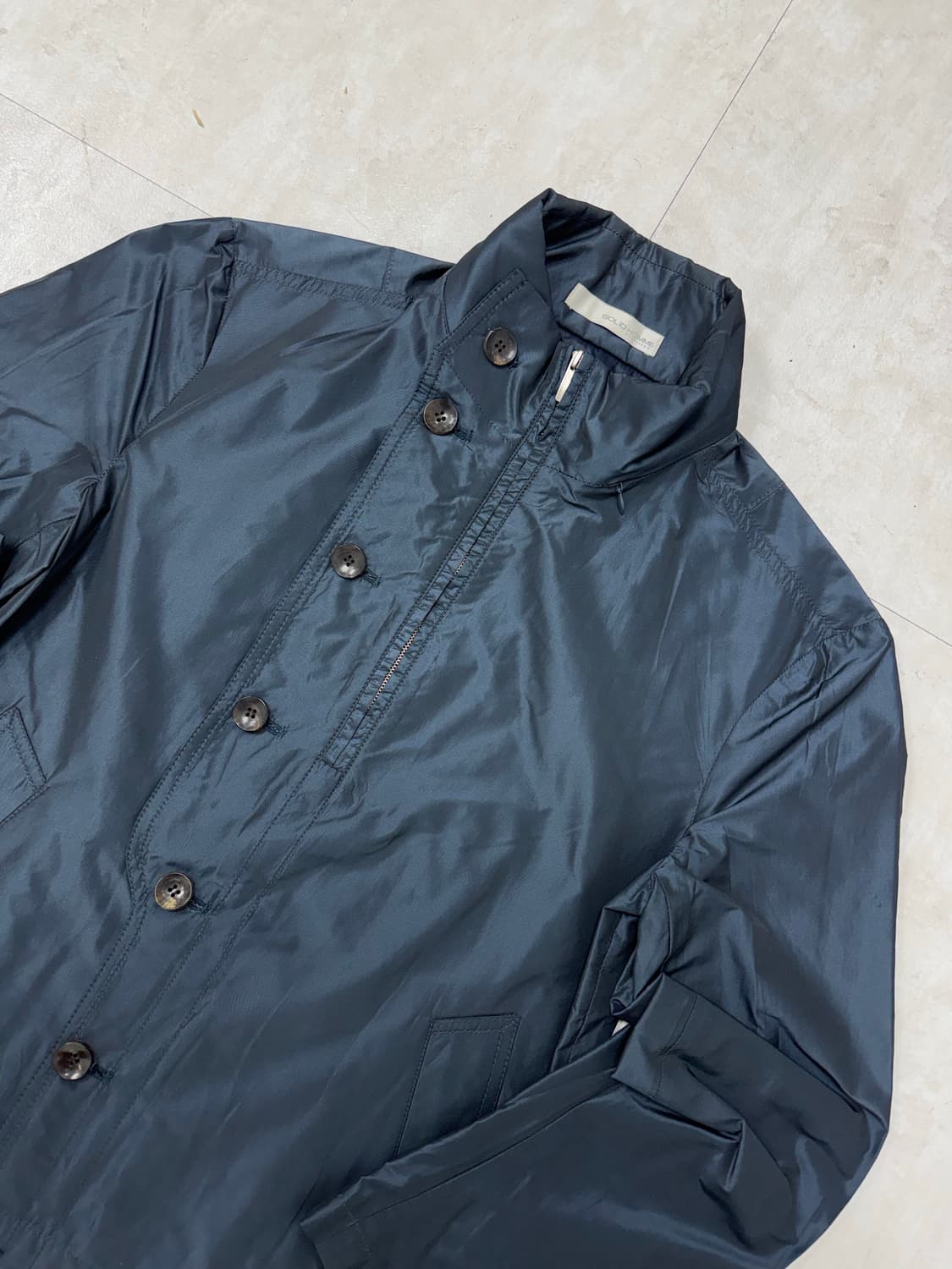 •SOLID HOMME 네이비 폴리에스터 반집업 자켓 상품이미지2