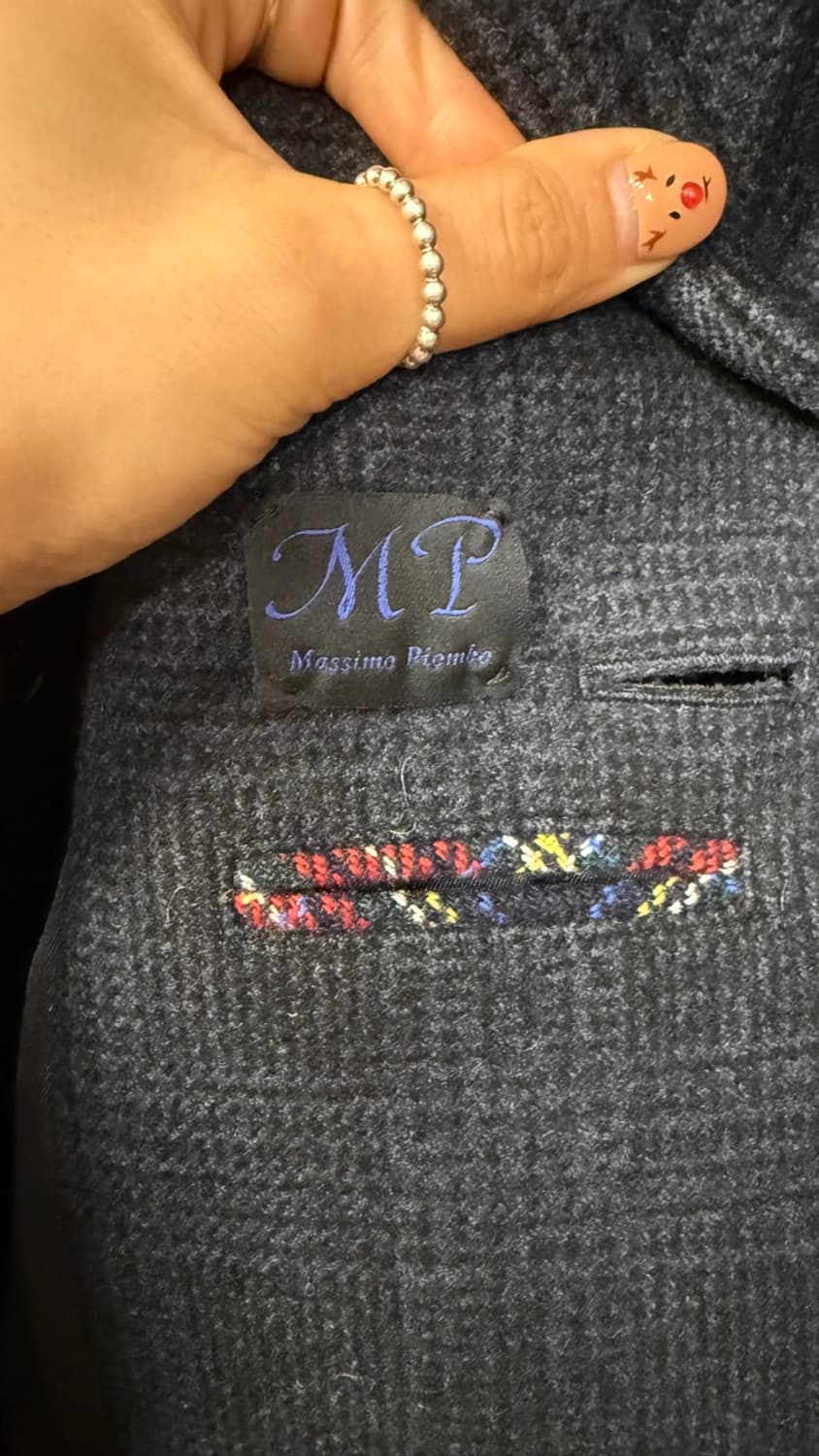 Massimo Piombo 모직 체크 남성 코트 48 상품이미지4