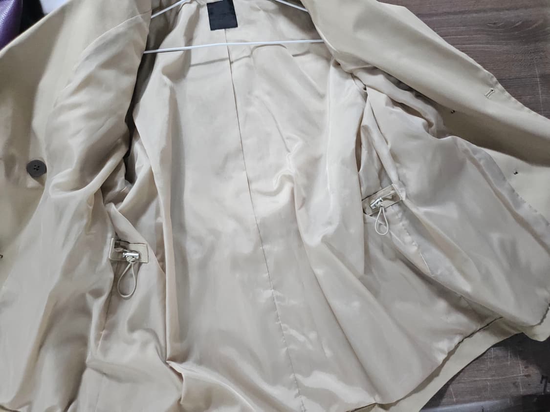 OZOC  베이지색 더블 버튼 숏 트렌치 코트 M 상품이미지5