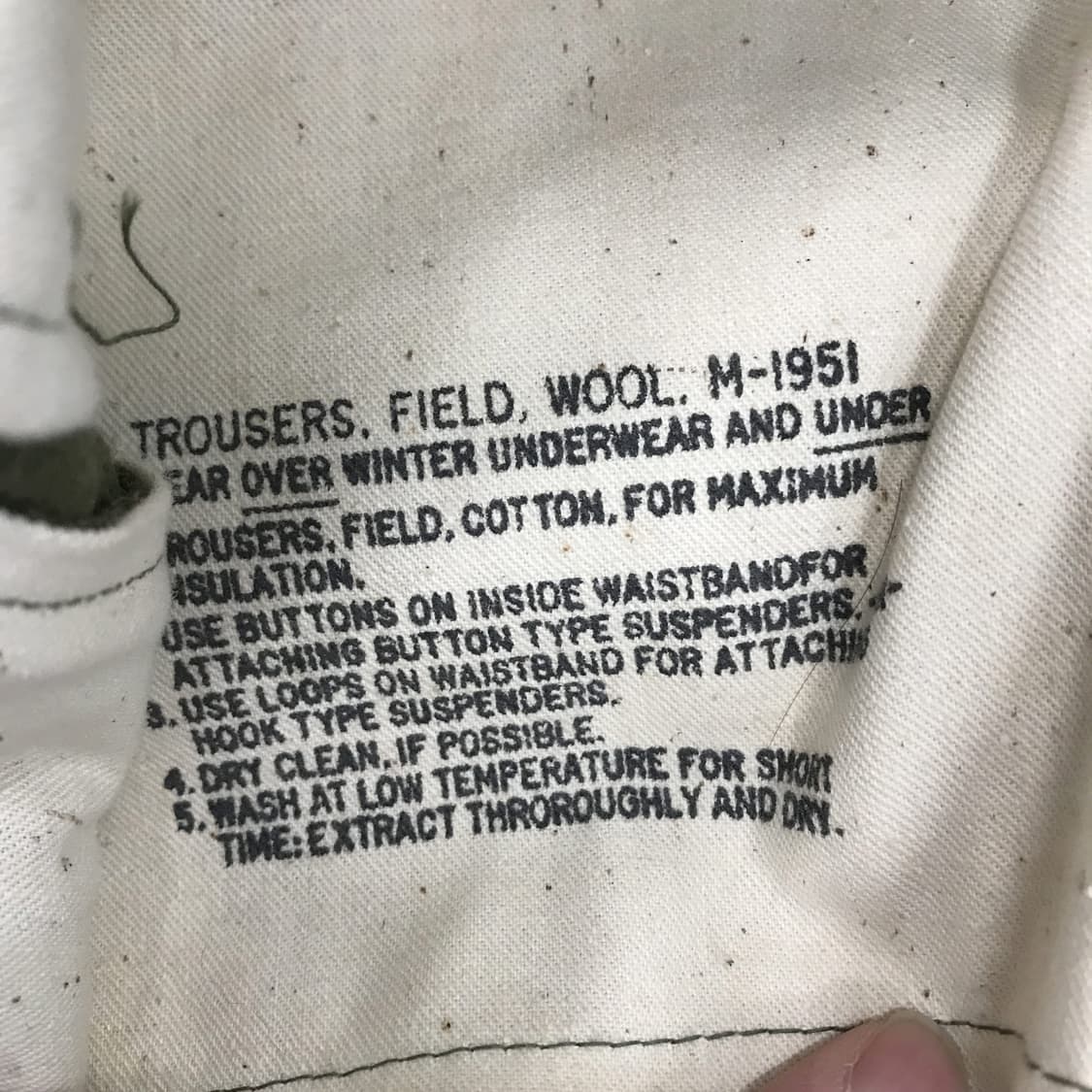 미군 m51 밀리터리 울팬츠 [레귤러 스몰] 상품이미지5